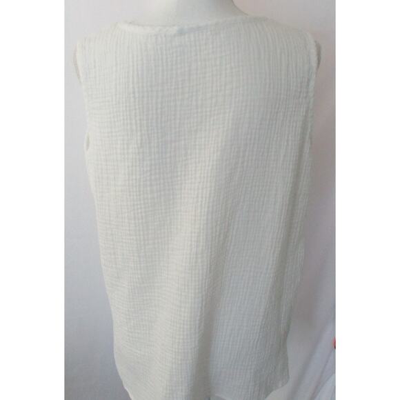 Joan Rivers Women's White Gauze Long Sleeve Button Blouse With Tank Top Size L. - Picture 10 of 14